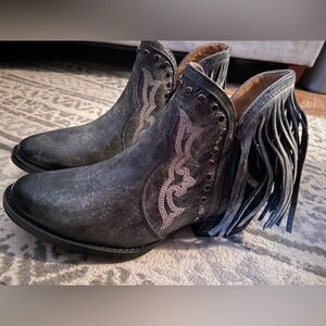 Grey fringe booties- New with tags!